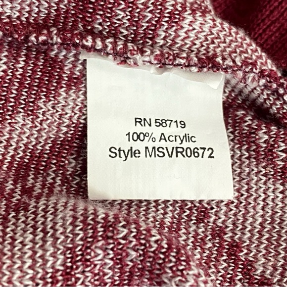 ELEMENTZ geometric print contrast trim button up acrylic knit cardigan sweater M - Picture 6 of 7